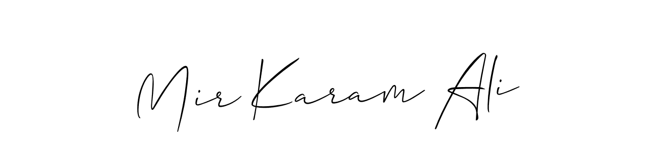 Make a beautiful signature design for name Mir Karam Ali. With this signature (Allison_Script) style, you can create a handwritten signature for free. Mir Karam Ali signature style 2 images and pictures png