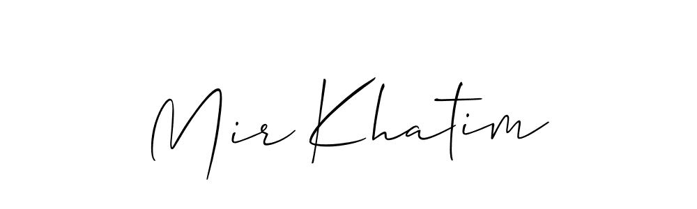 How to make Mir Khatim name signature. Use Allison_Script style for creating short signs online. This is the latest handwritten sign. Mir Khatim signature style 2 images and pictures png