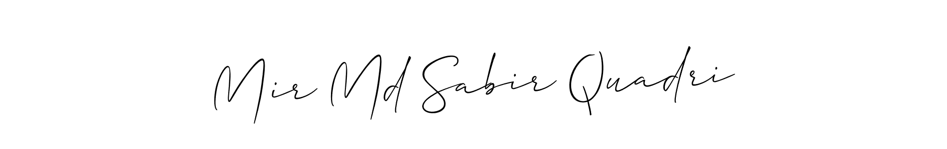 Make a short Mir Md Sabir Quadri signature style. Manage your documents anywhere anytime using Allison_Script. Create and add eSignatures, submit forms, share and send files easily. Mir Md Sabir Quadri signature style 2 images and pictures png
