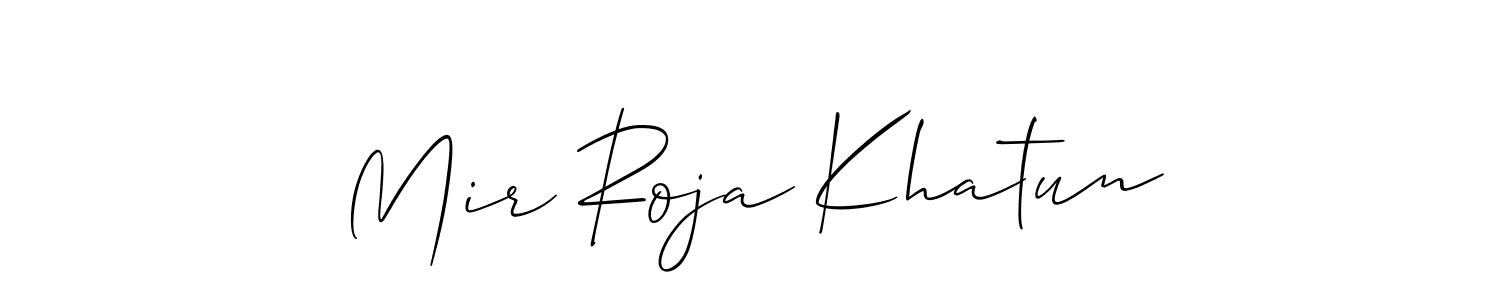 You should practise on your own different ways (Allison_Script) to write your name (Mir Roja Khatun) in signature. don't let someone else do it for you. Mir Roja Khatun signature style 2 images and pictures png