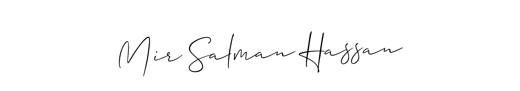 It looks lik you need a new signature style for name Mir Salman Hassan. Design unique handwritten (Allison_Script) signature with our free signature maker in just a few clicks. Mir Salman Hassan signature style 2 images and pictures png