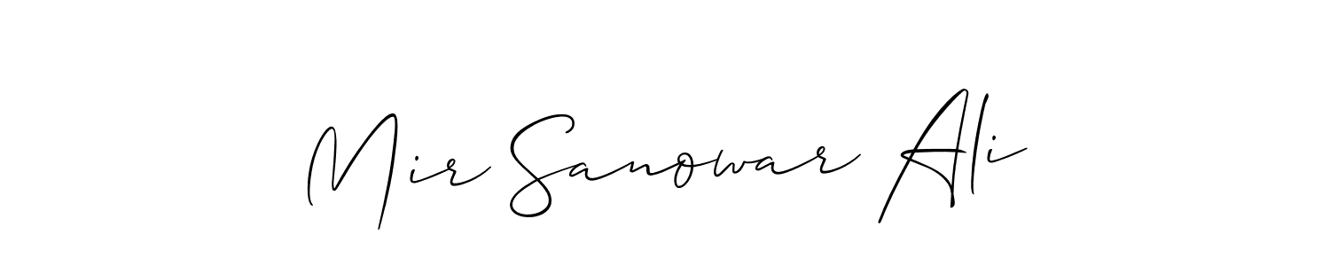 Allison_Script is a professional signature style that is perfect for those who want to add a touch of class to their signature. It is also a great choice for those who want to make their signature more unique. Get Mir Sanowar Ali name to fancy signature for free. Mir Sanowar Ali signature style 2 images and pictures png