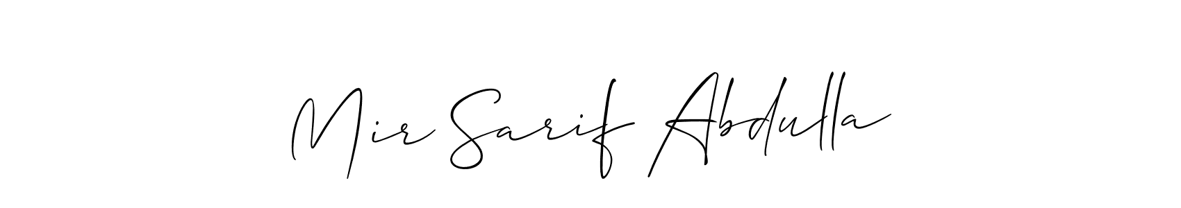 Make a short Mir Sarif Abdulla signature style. Manage your documents anywhere anytime using Allison_Script. Create and add eSignatures, submit forms, share and send files easily. Mir Sarif Abdulla signature style 2 images and pictures png