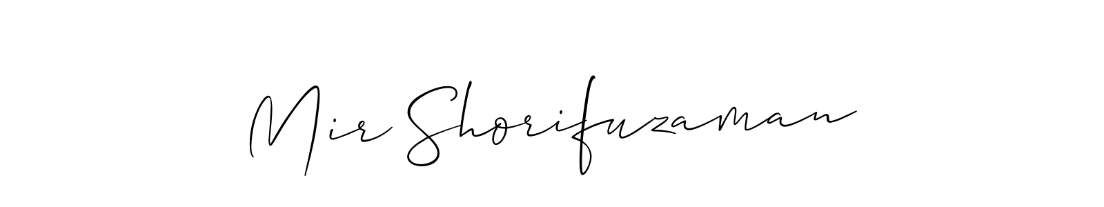 Make a short Mir Shorifuzaman signature style. Manage your documents anywhere anytime using Allison_Script. Create and add eSignatures, submit forms, share and send files easily. Mir Shorifuzaman signature style 2 images and pictures png