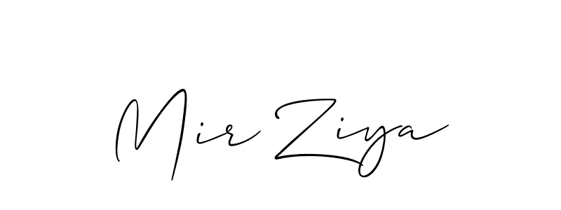 Use a signature maker to create a handwritten signature online. With this signature software, you can design (Allison_Script) your own signature for name Mir Ziya. Mir Ziya signature style 2 images and pictures png