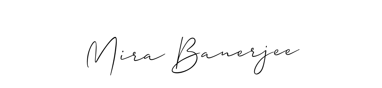 Use a signature maker to create a handwritten signature online. With this signature software, you can design (Allison_Script) your own signature for name Mira Banerjee. Mira Banerjee signature style 2 images and pictures png