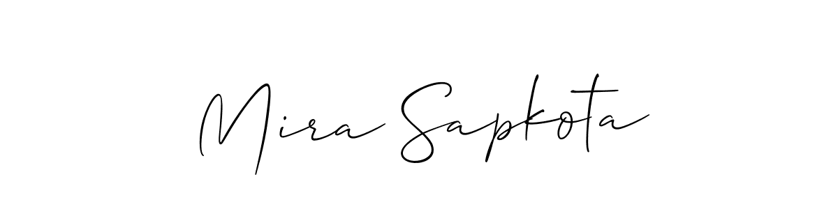 Make a beautiful signature design for name Mira Sapkota. With this signature (Allison_Script) style, you can create a handwritten signature for free. Mira Sapkota signature style 2 images and pictures png