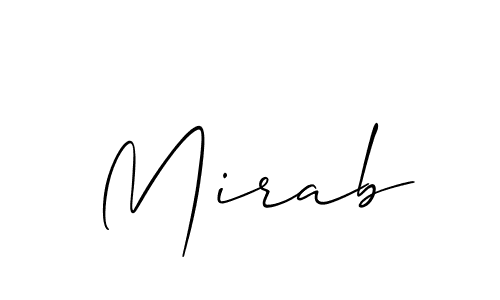 Design your own signature with our free online signature maker. With this signature software, you can create a handwritten (Allison_Script) signature for name Mirab. Mirab signature style 2 images and pictures png