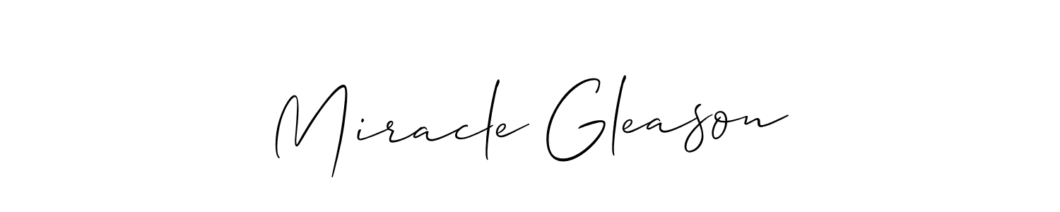 Design your own signature with our free online signature maker. With this signature software, you can create a handwritten (Allison_Script) signature for name Miracle Gleason. Miracle Gleason signature style 2 images and pictures png