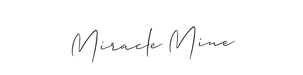 It looks lik you need a new signature style for name Miracle Mine. Design unique handwritten (Allison_Script) signature with our free signature maker in just a few clicks. Miracle Mine signature style 2 images and pictures png