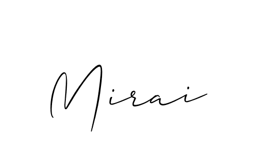 Make a beautiful signature design for name Mirai. With this signature (Allison_Script) style, you can create a handwritten signature for free. Mirai signature style 2 images and pictures png