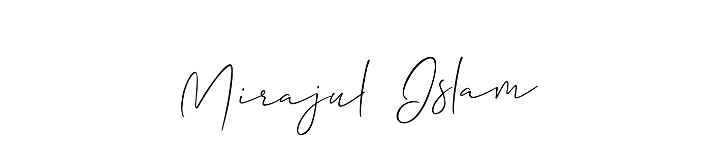 Make a beautiful signature design for name Mirajul  Islam. With this signature (Allison_Script) style, you can create a handwritten signature for free. Mirajul  Islam signature style 2 images and pictures png