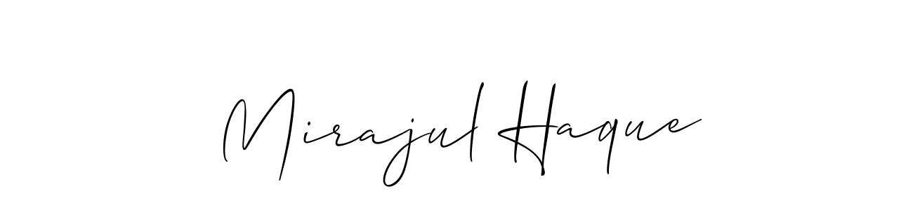 Use a signature maker to create a handwritten signature online. With this signature software, you can design (Allison_Script) your own signature for name Mirajul Haque. Mirajul Haque signature style 2 images and pictures png