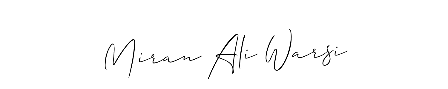 Similarly Allison_Script is the best handwritten signature design. Signature creator online .You can use it as an online autograph creator for name Miran Ali Warsi. Miran Ali Warsi signature style 2 images and pictures png