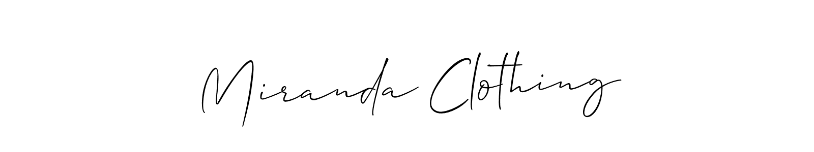 Check out images of Autograph of Miranda Clothing name. Actor Miranda Clothing Signature Style. Allison_Script is a professional sign style online. Miranda Clothing signature style 2 images and pictures png