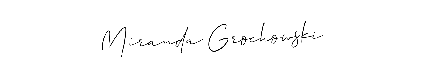 The best way (Allison_Script) to make a short signature is to pick only two or three words in your name. The name Miranda Grochowski include a total of six letters. For converting this name. Miranda Grochowski signature style 2 images and pictures png