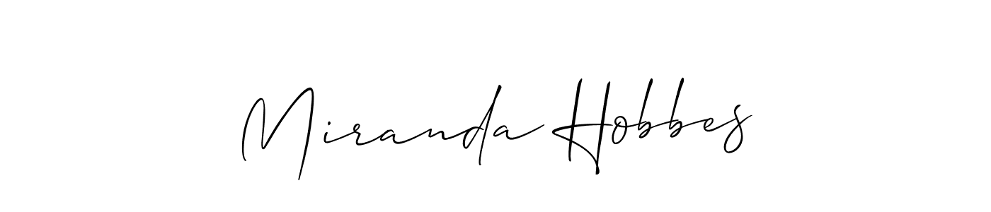 You should practise on your own different ways (Allison_Script) to write your name (Miranda Hobbes) in signature. don't let someone else do it for you. Miranda Hobbes signature style 2 images and pictures png