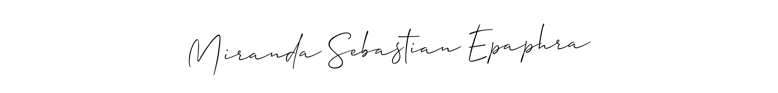 It looks lik you need a new signature style for name Miranda Sebastian Epaphra. Design unique handwritten (Allison_Script) signature with our free signature maker in just a few clicks. Miranda Sebastian Epaphra signature style 2 images and pictures png