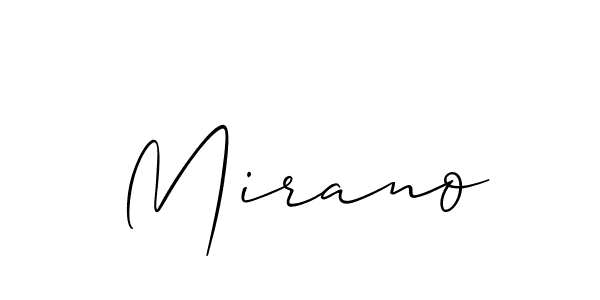 Make a short Mirano signature style. Manage your documents anywhere anytime using Allison_Script. Create and add eSignatures, submit forms, share and send files easily. Mirano signature style 2 images and pictures png