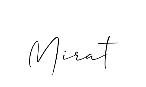 Create a beautiful signature design for name Mirat. With this signature (Allison_Script) fonts, you can make a handwritten signature for free. Mirat signature style 2 images and pictures png