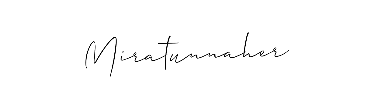 Once you've used our free online signature maker to create your best signature Allison_Script style, it's time to enjoy all of the benefits that Miratunnaher name signing documents. Miratunnaher signature style 2 images and pictures png
