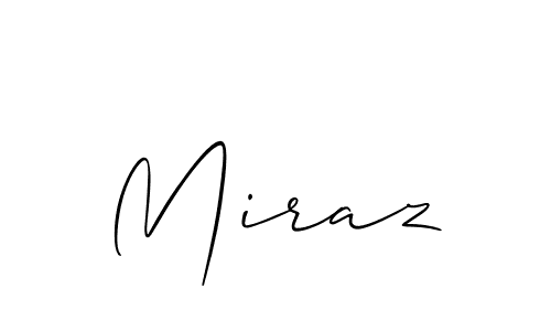 Use a signature maker to create a handwritten signature online. With this signature software, you can design (Allison_Script) your own signature for name Miraz. Miraz signature style 2 images and pictures png