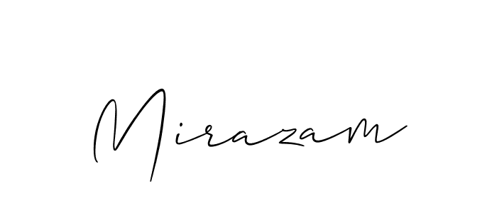 The best way (Allison_Script) to make a short signature is to pick only two or three words in your name. The name Mirazam include a total of six letters. For converting this name. Mirazam signature style 2 images and pictures png