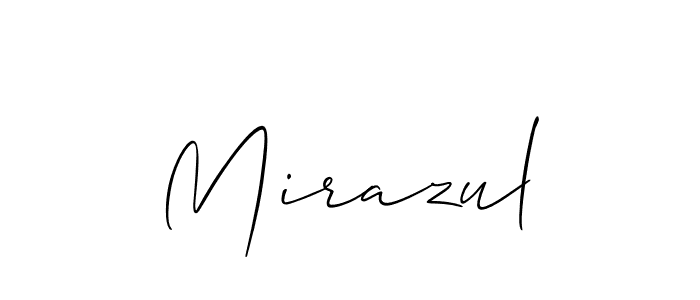 Make a beautiful signature design for name Mirazul. With this signature (Allison_Script) style, you can create a handwritten signature for free. Mirazul signature style 2 images and pictures png