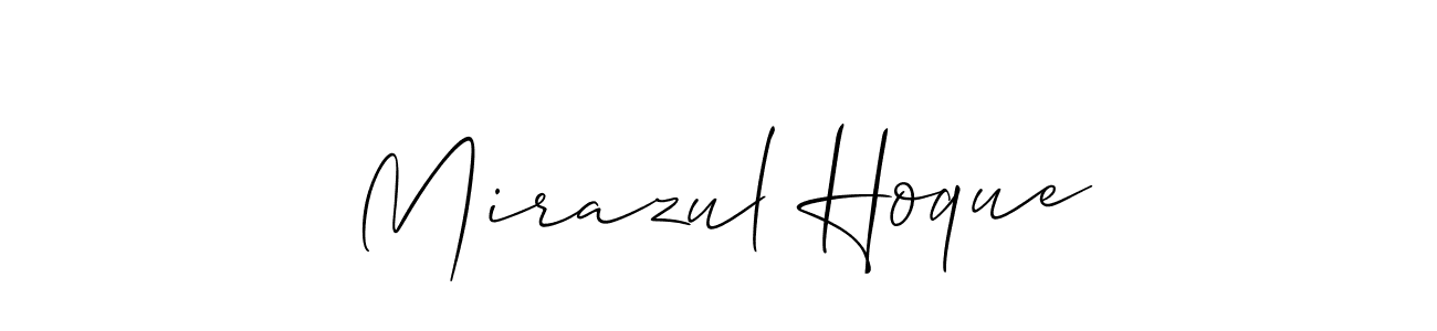 Also You can easily find your signature by using the search form. We will create Mirazul Hoque name handwritten signature images for you free of cost using Allison_Script sign style. Mirazul Hoque signature style 2 images and pictures png
