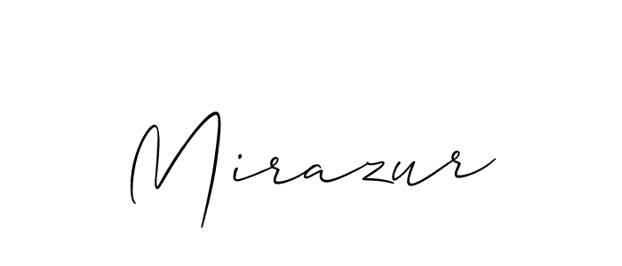 How to make Mirazur signature? Allison_Script is a professional autograph style. Create handwritten signature for Mirazur name. Mirazur signature style 2 images and pictures png