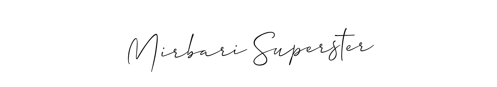 How to Draw Mirbari Superster signature style? Allison_Script is a latest design signature styles for name Mirbari Superster. Mirbari Superster signature style 2 images and pictures png