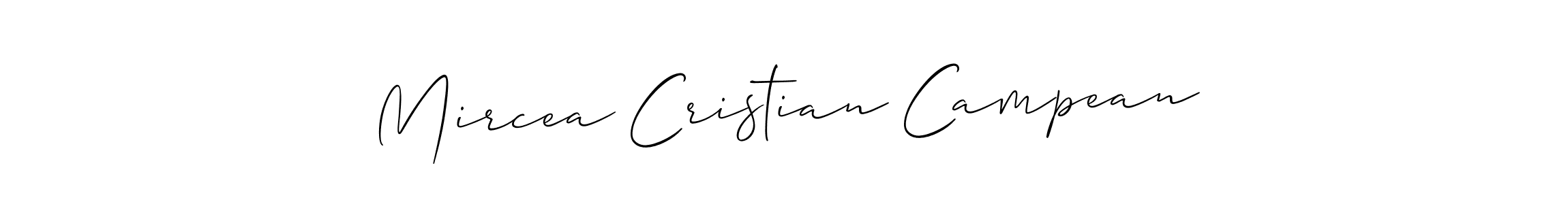 Create a beautiful signature design for name Mircea Cristian Campean. With this signature (Allison_Script) fonts, you can make a handwritten signature for free. Mircea Cristian Campean signature style 2 images and pictures png