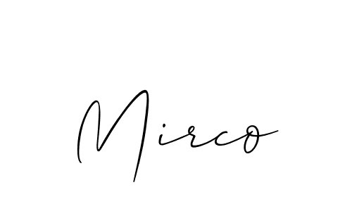 Make a beautiful signature design for name Mirco. With this signature (Allison_Script) style, you can create a handwritten signature for free. Mirco signature style 2 images and pictures png