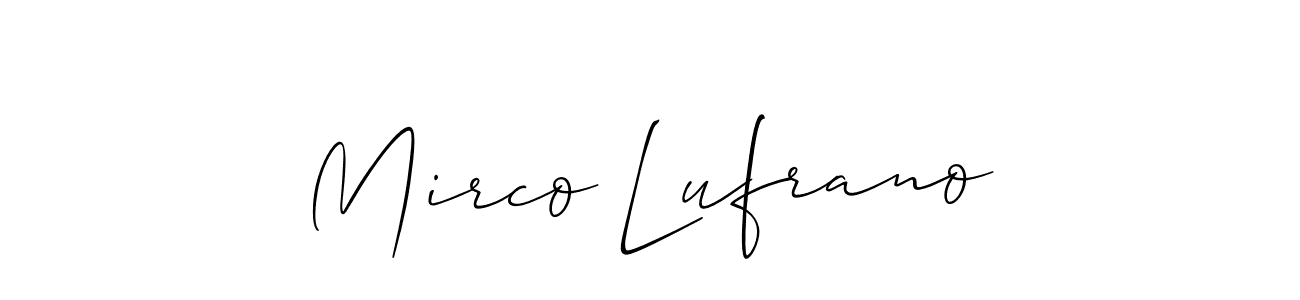 You should practise on your own different ways (Allison_Script) to write your name (Mirco Lufrano) in signature. don't let someone else do it for you. Mirco Lufrano signature style 2 images and pictures png