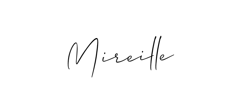 The best way (Allison_Script) to make a short signature is to pick only two or three words in your name. The name Mireille include a total of six letters. For converting this name. Mireille signature style 2 images and pictures png