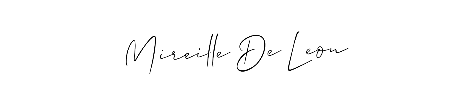 The best way (Allison_Script) to make a short signature is to pick only two or three words in your name. The name Mireille De Leon include a total of six letters. For converting this name. Mireille De Leon signature style 2 images and pictures png