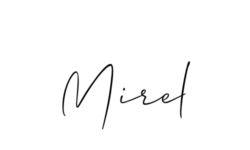 The best way (Allison_Script) to make a short signature is to pick only two or three words in your name. The name Mirel include a total of six letters. For converting this name. Mirel signature style 2 images and pictures png