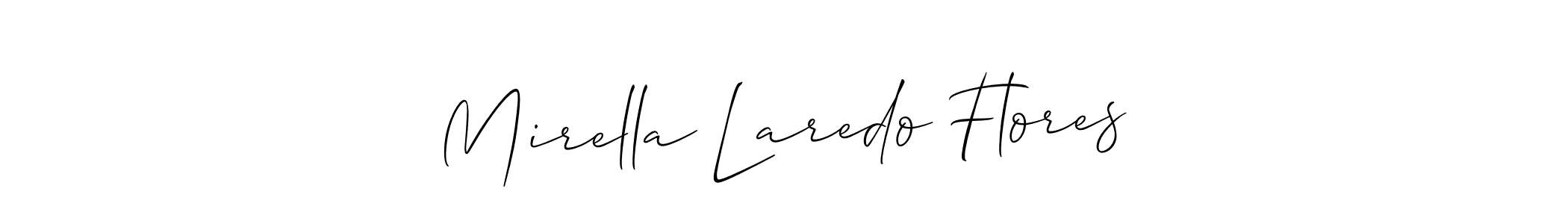 The best way (Allison_Script) to make a short signature is to pick only two or three words in your name. The name Mirella Laredo Flores include a total of six letters. For converting this name. Mirella Laredo Flores signature style 2 images and pictures png