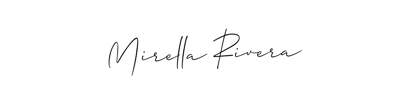 How to make Mirella Rivera name signature. Use Allison_Script style for creating short signs online. This is the latest handwritten sign. Mirella Rivera signature style 2 images and pictures png