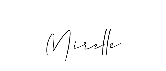The best way (Allison_Script) to make a short signature is to pick only two or three words in your name. The name Mirelle include a total of six letters. For converting this name. Mirelle signature style 2 images and pictures png