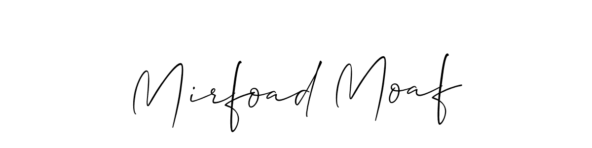 if you are searching for the best signature style for your name Mirfoad Moaf. so please give up your signature search. here we have designed multiple signature styles  using Allison_Script. Mirfoad Moaf signature style 2 images and pictures png