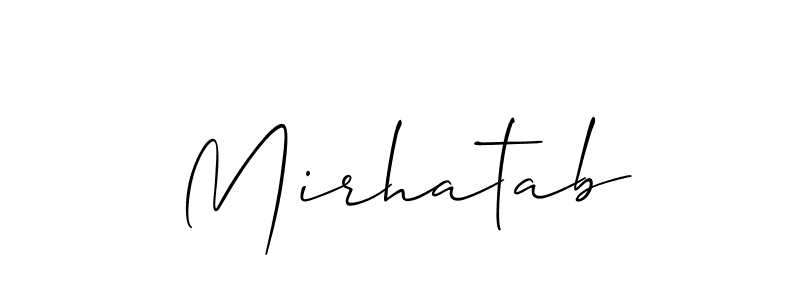 How to Draw Mirhatab signature style? Allison_Script is a latest design signature styles for name Mirhatab. Mirhatab signature style 2 images and pictures png