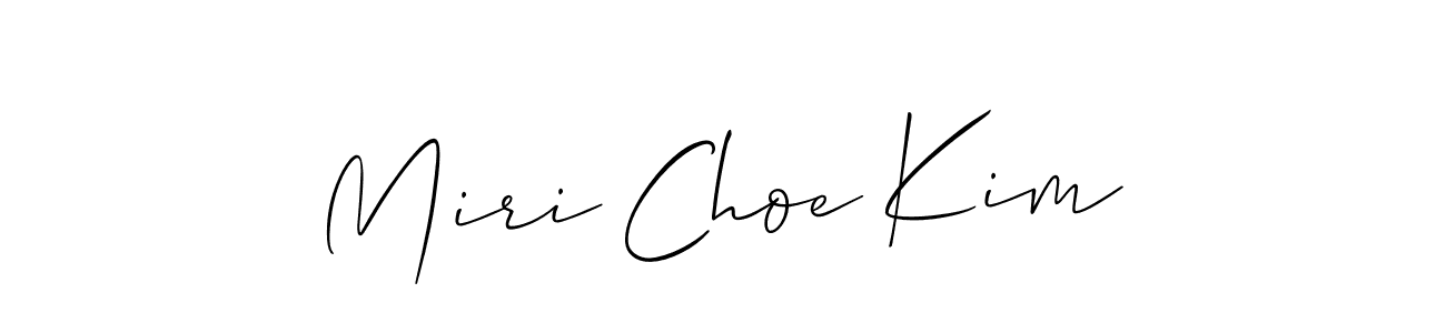 Create a beautiful signature design for name Miri Choe Kim. With this signature (Allison_Script) fonts, you can make a handwritten signature for free. Miri Choe Kim signature style 2 images and pictures png