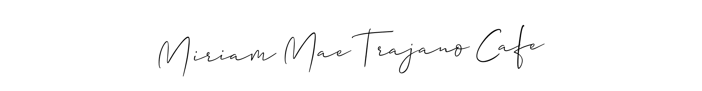 if you are searching for the best signature style for your name Miriam Mae Trajano Cafe. so please give up your signature search. here we have designed multiple signature styles  using Allison_Script. Miriam Mae Trajano Cafe signature style 2 images and pictures png