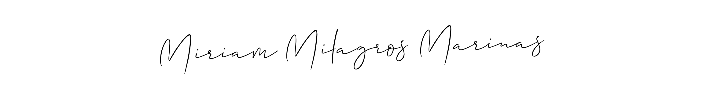 How to make Miriam Milagros Marinas signature? Allison_Script is a professional autograph style. Create handwritten signature for Miriam Milagros Marinas name. Miriam Milagros Marinas signature style 2 images and pictures png