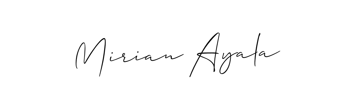 Allison_Script is a professional signature style that is perfect for those who want to add a touch of class to their signature. It is also a great choice for those who want to make their signature more unique. Get Mirian Ayala name to fancy signature for free. Mirian Ayala signature style 2 images and pictures png