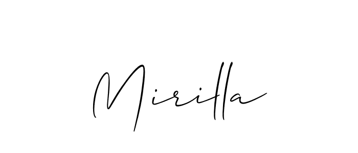 It looks lik you need a new signature style for name Mirilla. Design unique handwritten (Allison_Script) signature with our free signature maker in just a few clicks. Mirilla signature style 2 images and pictures png