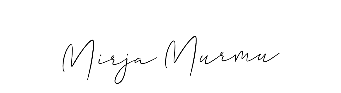 The best way (Allison_Script) to make a short signature is to pick only two or three words in your name. The name Mirja Murmu include a total of six letters. For converting this name. Mirja Murmu signature style 2 images and pictures png