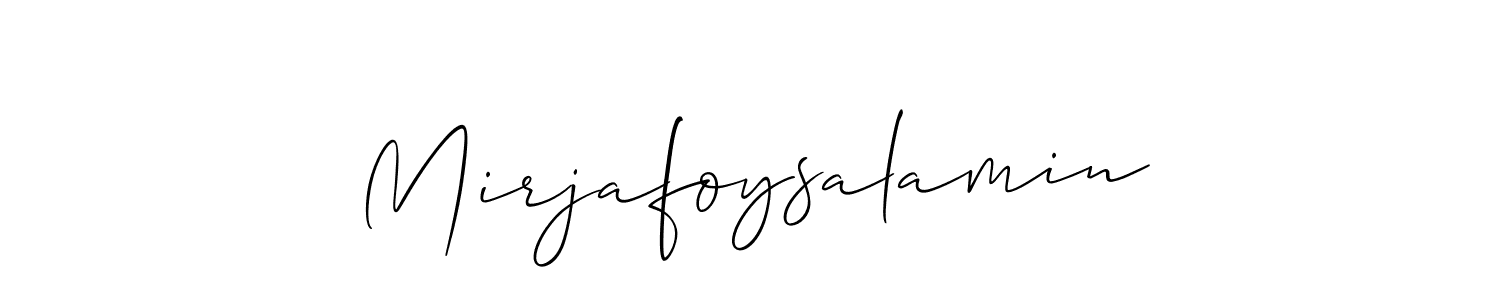 Mirjafoysalamin stylish signature style. Best Handwritten Sign (Allison_Script) for my name. Handwritten Signature Collection Ideas for my name Mirjafoysalamin. Mirjafoysalamin signature style 2 images and pictures png