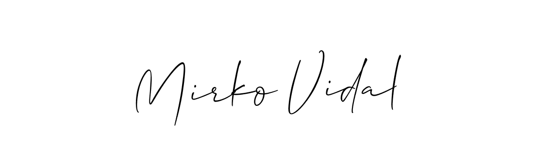 Design your own signature with our free online signature maker. With this signature software, you can create a handwritten (Allison_Script) signature for name Mirko Vidal. Mirko Vidal signature style 2 images and pictures png